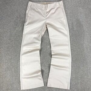 Robert Graham Luna Flare Wide Leg Pants Women 6 Beige Side Stripe Stretch Office